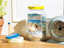 輸入食材のあきびんがおしゃれな写真立てに変身!