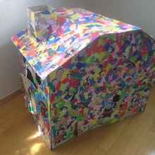 段ボールハウスで知育