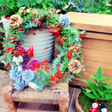 カズラでリースをハンドメイド