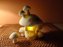 紙粘土できのこランプ♪