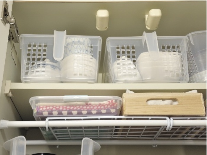 つっぱり棒で棚を一段増やす!