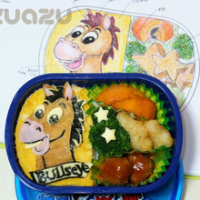 トイストーリーキャラ弁☆ウッディ、ジェシー、バズ、ブルズアイ、ハム、エイリアン、スリンキードッグ