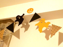 折り紙でフラッグガーランド★ハロウィン風
