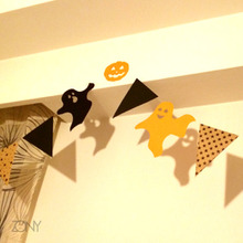 折り紙でフラッグガーランド★ハロウィン風
