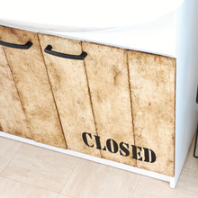 ダイソー工作木材で、洗面台を木の風合いに