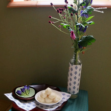 和柄折り紙で中秋の名月ディスプレイ