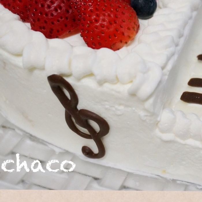 ケーキの側面に