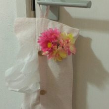 100均の造花でBOXティッシュカバーを可愛く♪