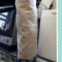 ハギレでスーパーの袋収納