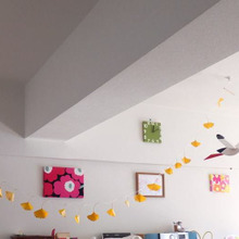 いちょうの葉っぱがお部屋に舞い込んだ!落ち葉のガーランド♪