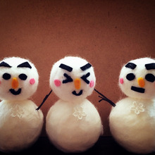 ふわもこ雪だるま フェルト貼るだけ 簡単に手作り出来ます♪