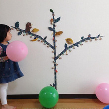 お部屋にどんぐりの木!ダイソーのマスキングテープでどんぐり狩りごっこの木♪