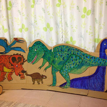 窓辺の冷気遮断に☆子供も喜ぶ段ボールアート♪