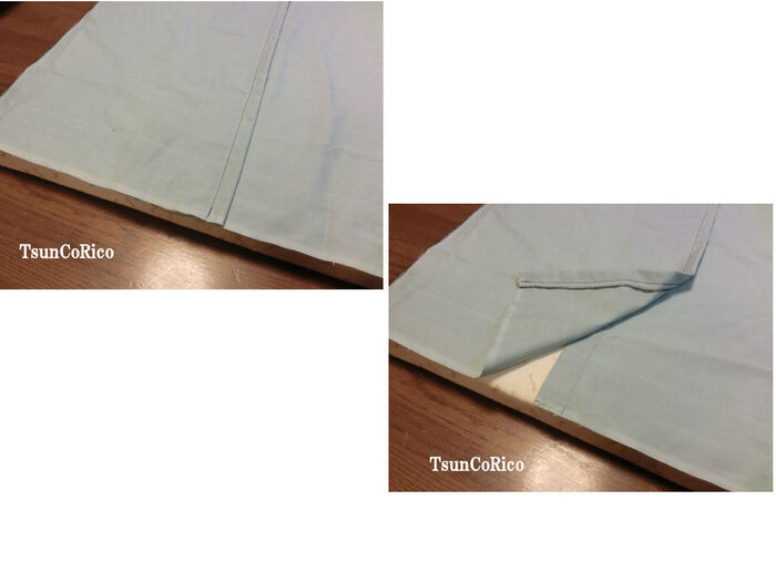 裏は シーツの布で。