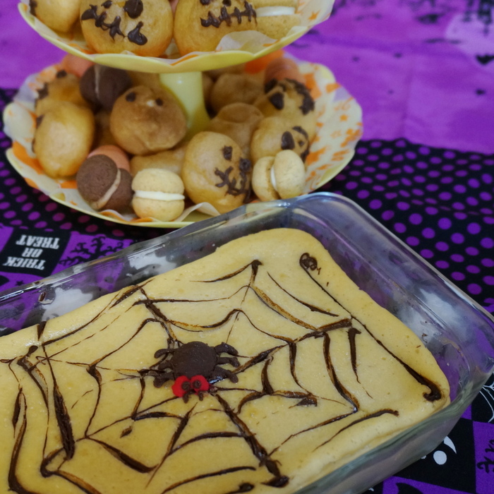 立体クモと蜘蛛の巣チーズケーキ
