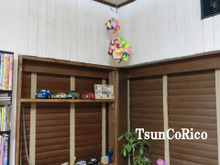 次男作の折り紙で モビール作りましたっ!