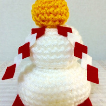 100均毛糸で鏡餅を手作り お正月飾りは編物で♪