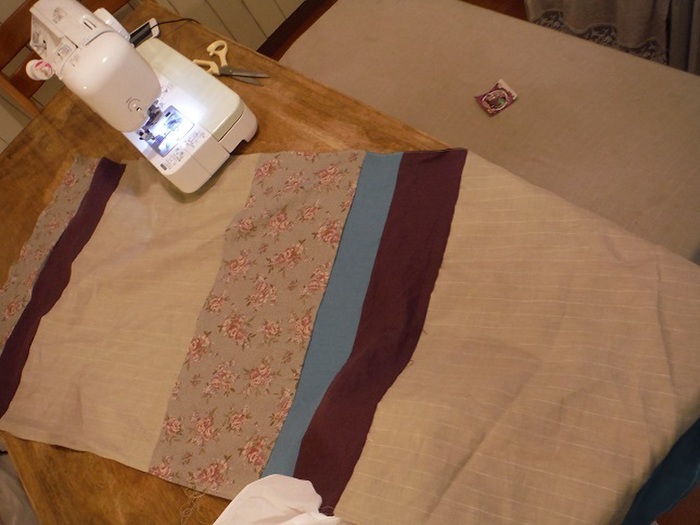 ハギレをパッチワーク。