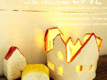 子供と工作♬100均粘土でキャンドルホルダー