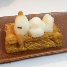 大根おろしアートでスヌーピー 厚揚げ豆腐とショウガで風邪予防!