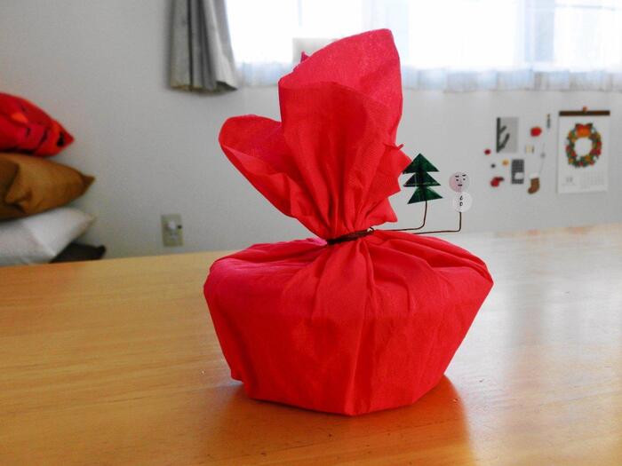 100均でクリスマスの簡単ラッピング☆