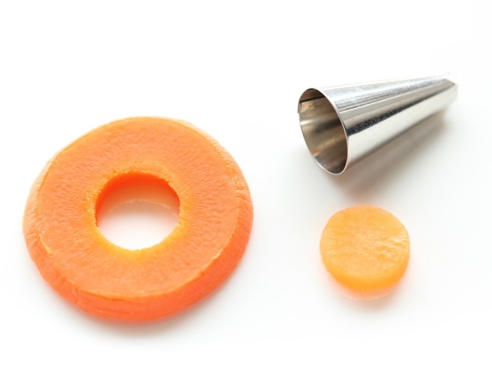 鼻はお菓子用の絞り口金で