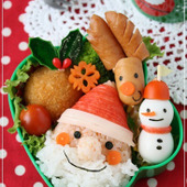 これでもかっ!!クリスマス満載キャラ弁(笑)