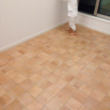 床DIY✳︎切って敷くだけテラコッタ