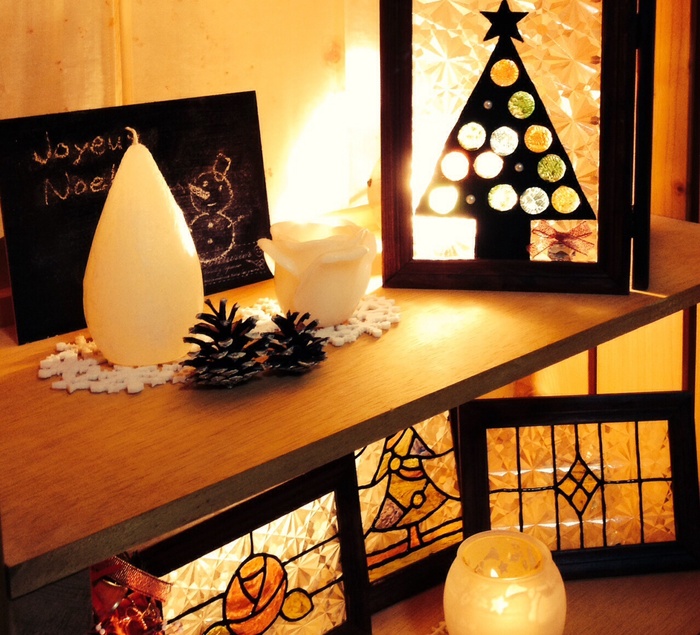100均で手作り大集合!きらめくすのこ棚でXmas☆