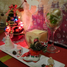 玄関に☆食器とオーナメントで飾り付け☆