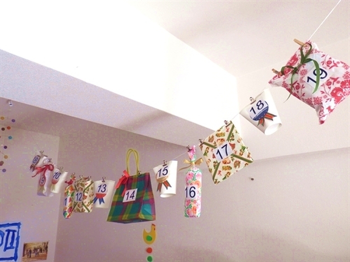 アドベントカレンダーをガーランドに☆