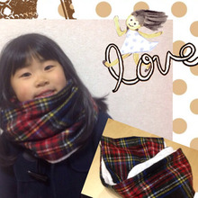 高校の思い出マフラーを娘に♡スヌードにリメイク