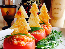 レンジで簡単♪カリカリツリーを立ててスペシャルに☆