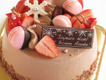 チョコ生クリームショートdeクリスマスケーキ☆*  ~チョコレートの生クリーム