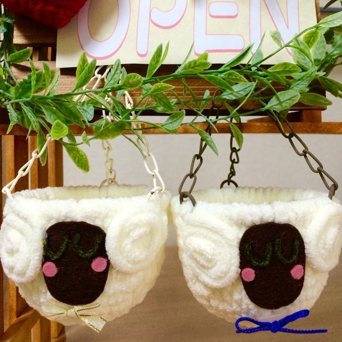 簡単 100均毛糸を通すだけ羊バスケットを手作り