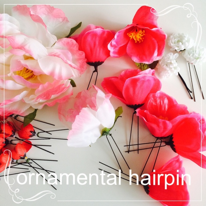 100均ダイソーのお花を♫着物やイベントにピッタリのヘアアクセに簡単リメイク