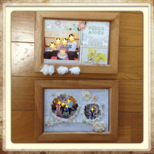 年賀状ソフトで☆簡単☆おしゃれ☆ひつじのスクラップブッキング風フレーム