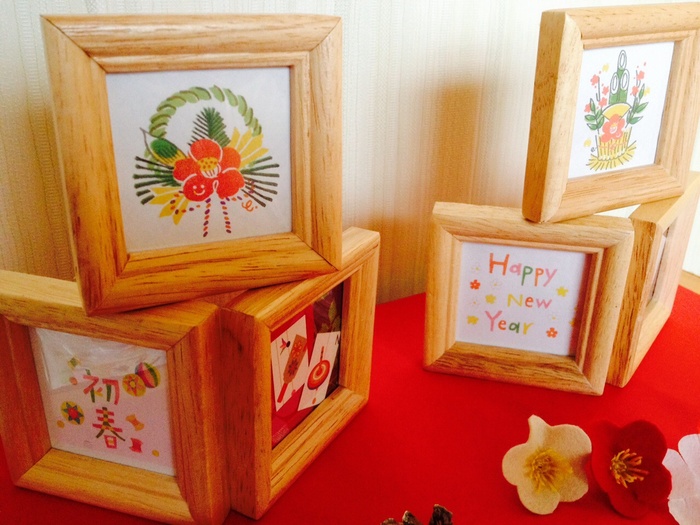 100均フレームにひと工夫で☆お正月バージョンに♪