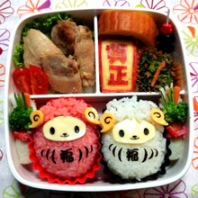 2015*未年 簡単ひつじだるまおにぎり♪ キャラ弁にも♪