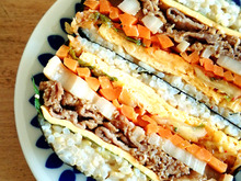 胡麻油がおいしい!まるでキンパなおにぎらず♥