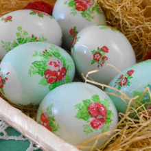 100均ペーパーナプキン☆デコパージュdeイースターエッグ