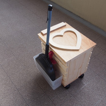 外用*可愛い〜ほうき収納付きゴミ箱