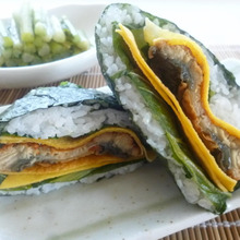 鰻&野沢菜おにぎらず♪