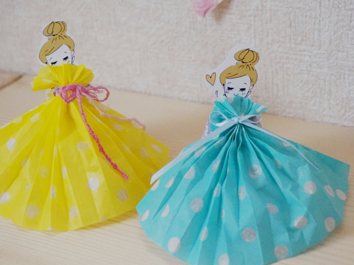 ドレスがかわいい!!三角ラッピング