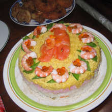 一気に華やか☆お寿司ケーキ