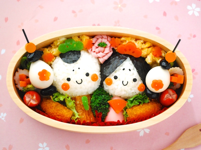 キャラ弁☆ひな祭り 簡単なお内裏様とお雛様