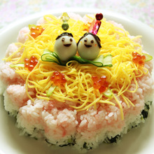 お花とハートdeひなちらし