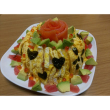 お寿司ケーキ☆アボカドサーモンのバラレシピ