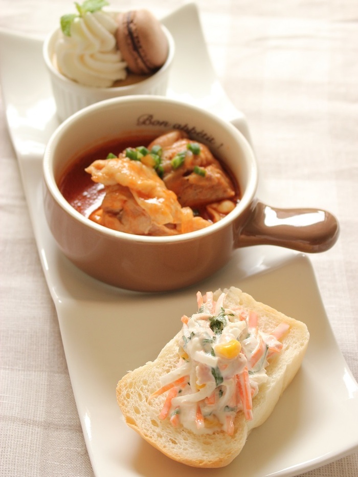 3連プレート de 手軽におうちカフェ☆ ~パンとスイーツを楽しむプレート