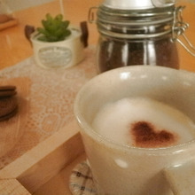 100均の道具で簡単ハートのカプチーノ